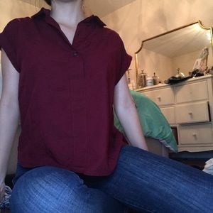 Burgundy semi-formal blouse